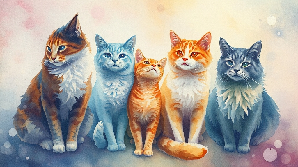 꿈속 고양이, 색깔별 의미는? (watercolor 스타일)