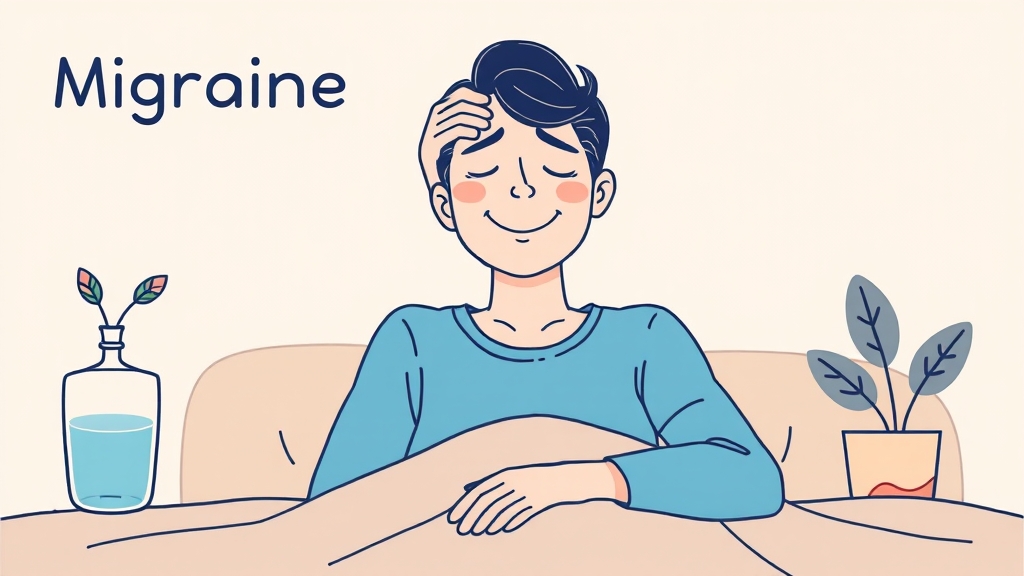 편두통 예방 및 관리 전략 (illustration 스타일)