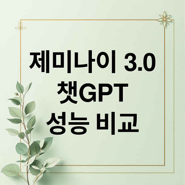 제미나이 3.0
챗GPT
성능 비교 (구글 제미나이 3.0 챗GPT)