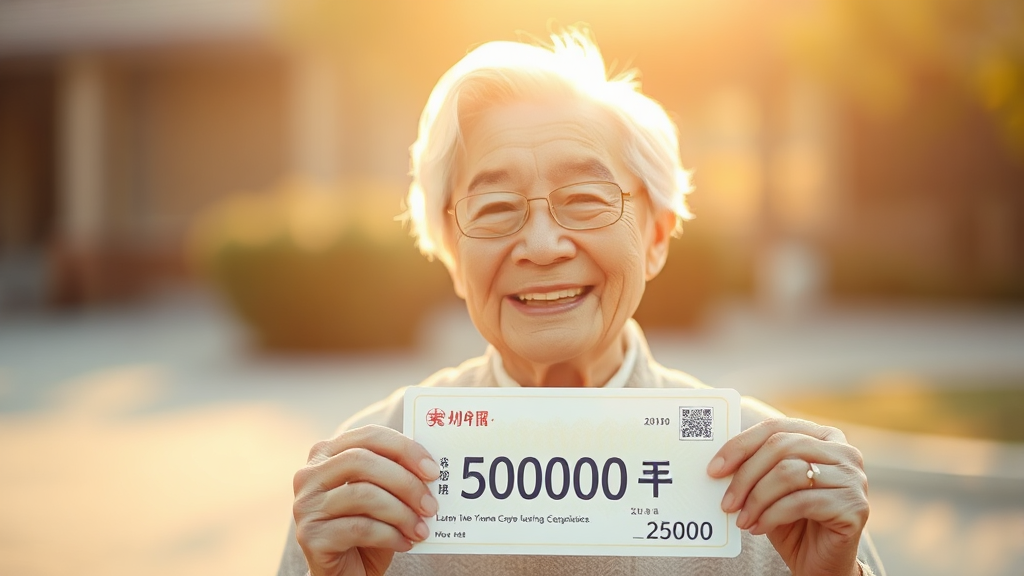 노인 생활안정 지원금: 월 50만 원, 든든한 용돈처럼 (watercolor 스타일)