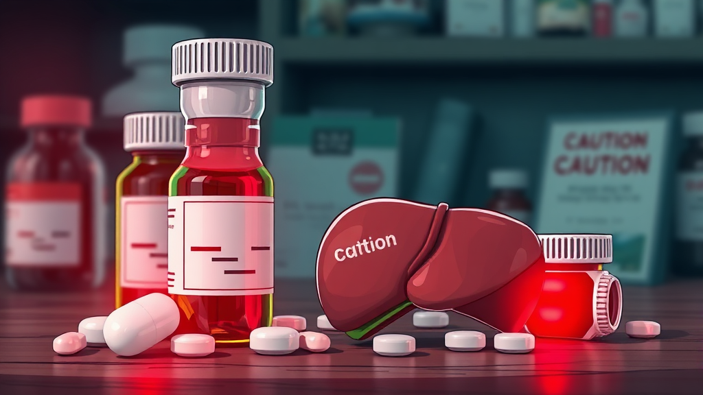 타이레놀, 주의사항 꼼꼼히 확인 (illustration 스타일)