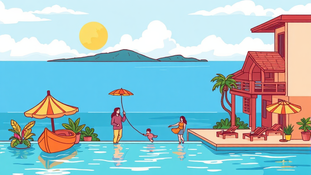 나트랑에서의 완벽한 휴가: 추천 대상 및 예약 정보 (cartoon 스타일)