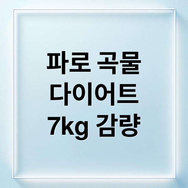 파로 곡물 다이어트 2025년 완벽 가이드