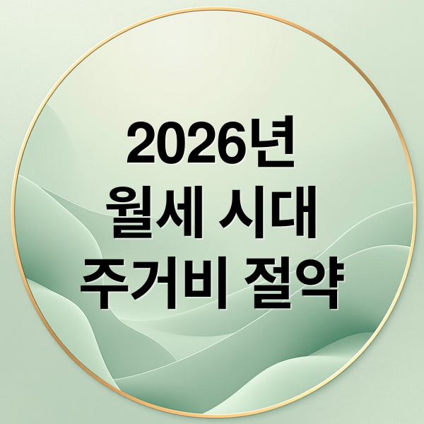 2026년
월세 시대
주거비 절약 (2026년 월세 상승 주거 전략)