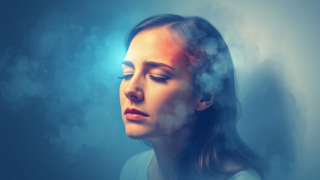 편두통 종류와 증상 (watercolor 스타일)