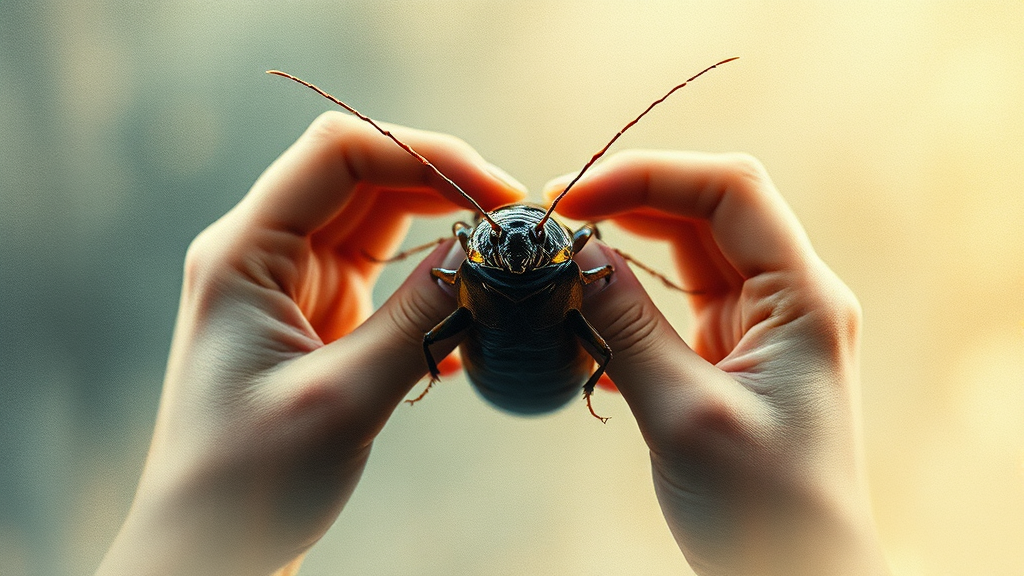 바퀴벌레 잡는 꿈 해몽 (watercolor 스타일)