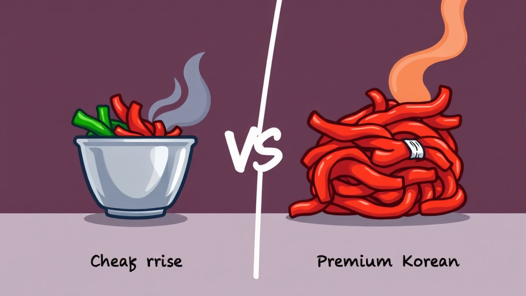 국산 vs 중국산, 가격 차이 얼마나? (cartoon 스타일)