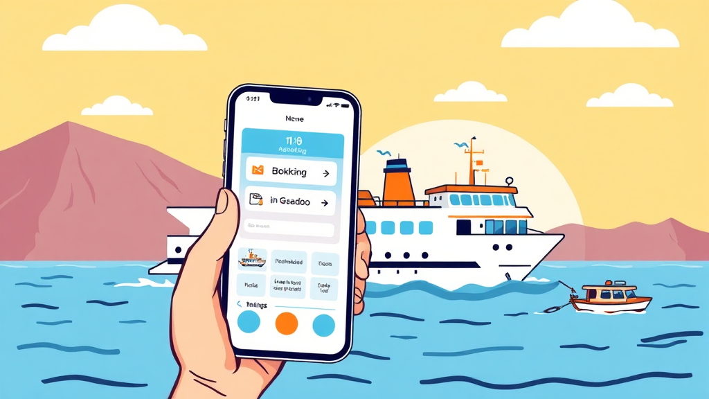 가파도 배 예약, 스마트폰 앱과 홈페이지로 간편하게 (cartoon 스타일)