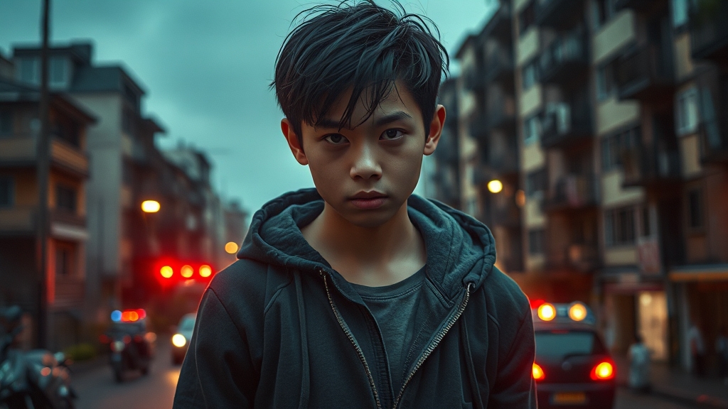 사회 이슈: 청년, 범죄, 폭염 (realistic 스타일)