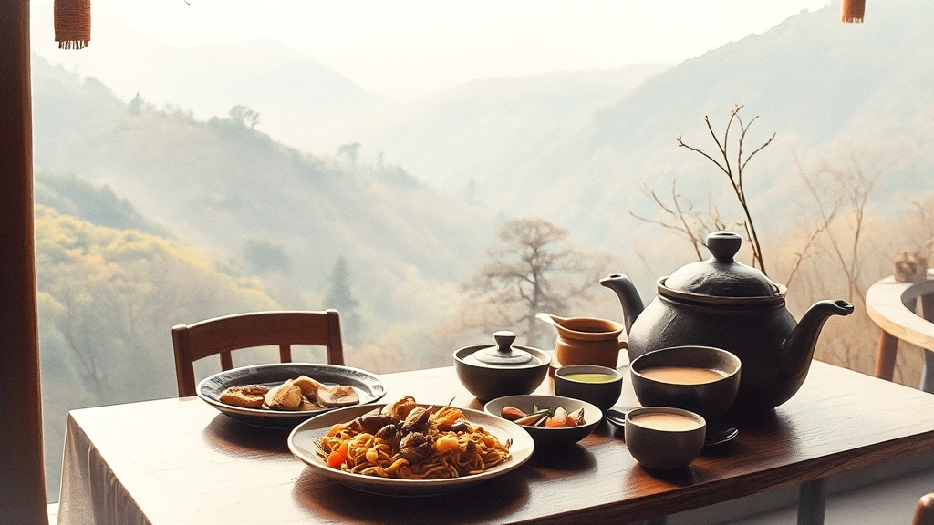 드라이브 중 맛집 & 카페 (watercolor 스타일)