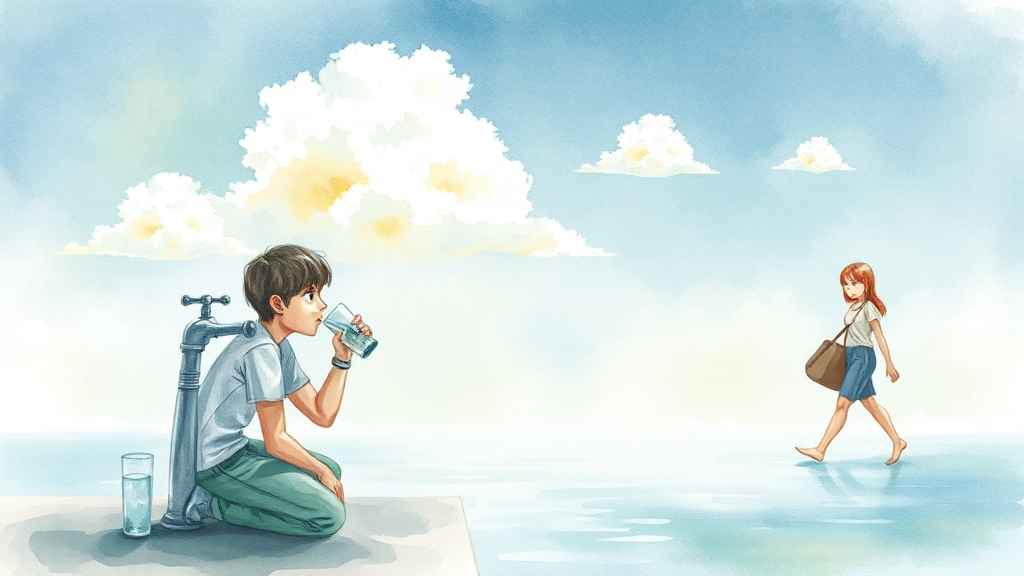 숙취 해소 생활 습관 (watercolor 스타일)