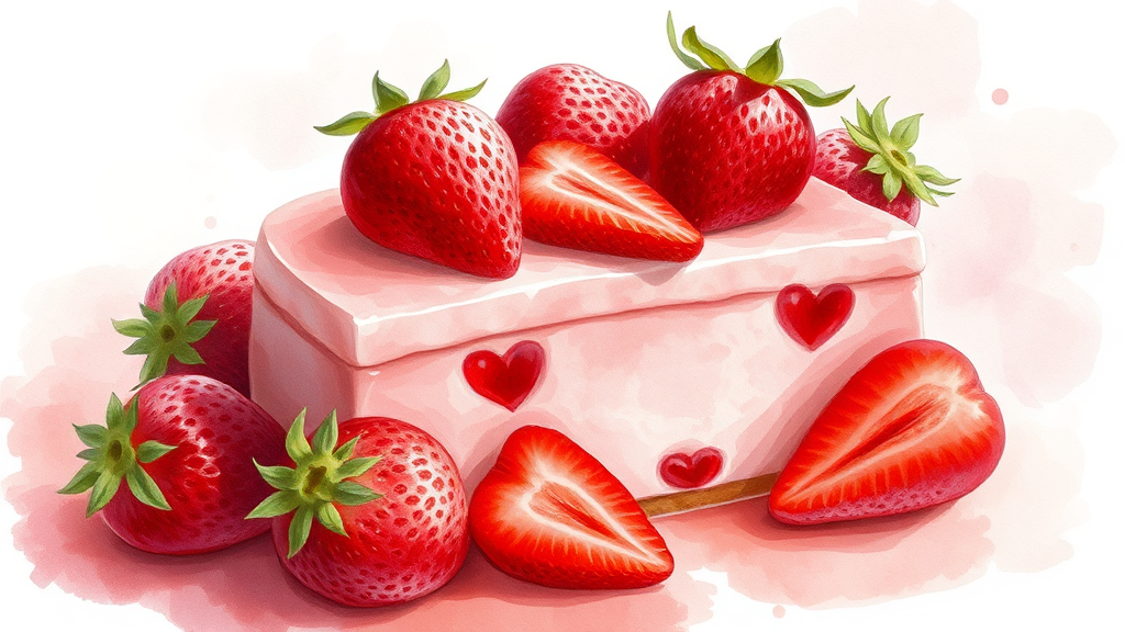 딸기 케이크의 정수, 딸기시루 (watercolor 스타일)