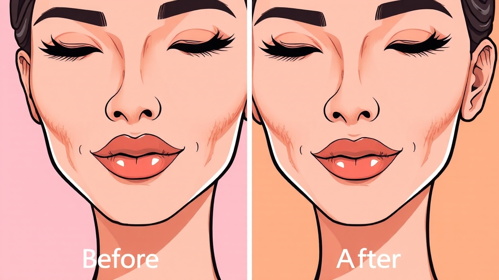 셀리뉴 리프팅 효과: Before & After (cartoon 스타일)