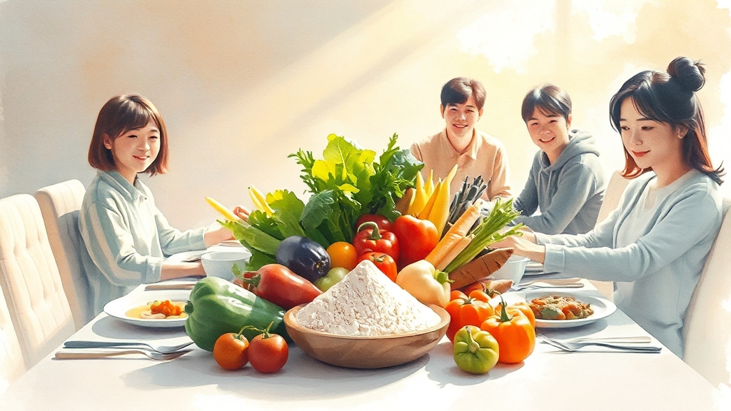 청국장 가루, 간편하게 건강하게 (watercolor 스타일)