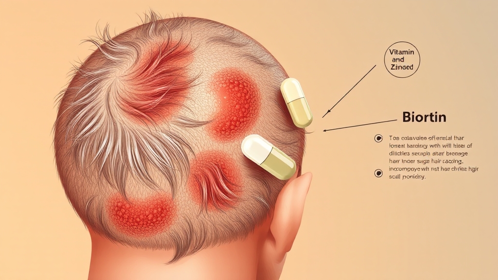 탈모와의 관계 및 영양제 관리 (illustration 스타일)