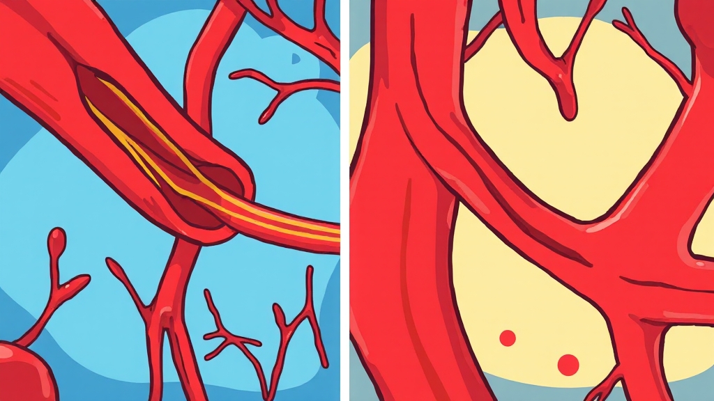 심근경색 치료 방법: 시술 및 스텐트 (cartoon 스타일)