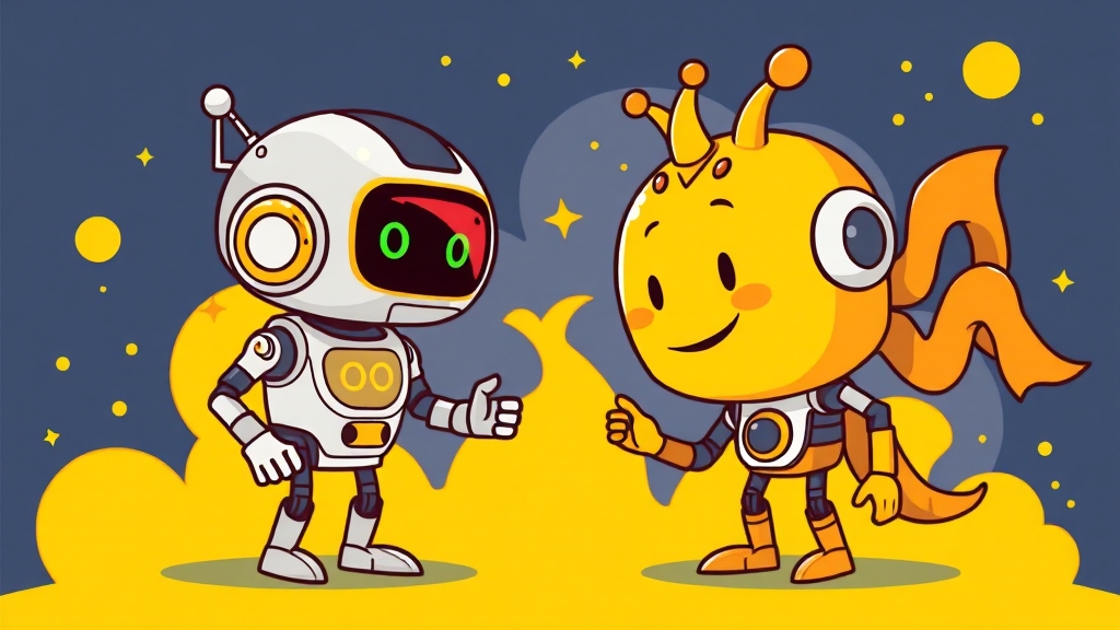 AI 챗봇 시장 경쟁 심화 (cartoon 스타일)