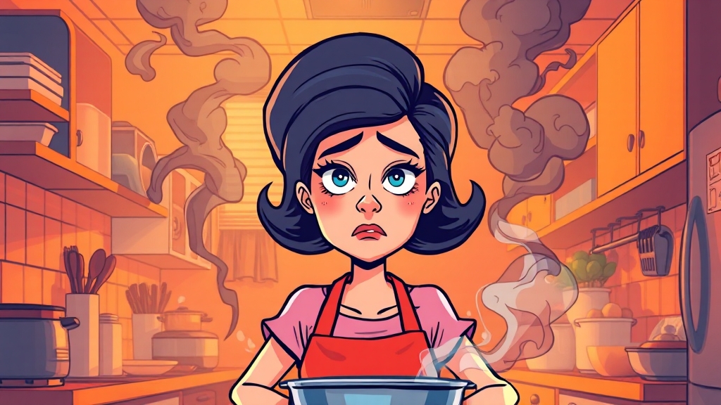 주부 폐암 주요 원인 (cartoon 스타일)