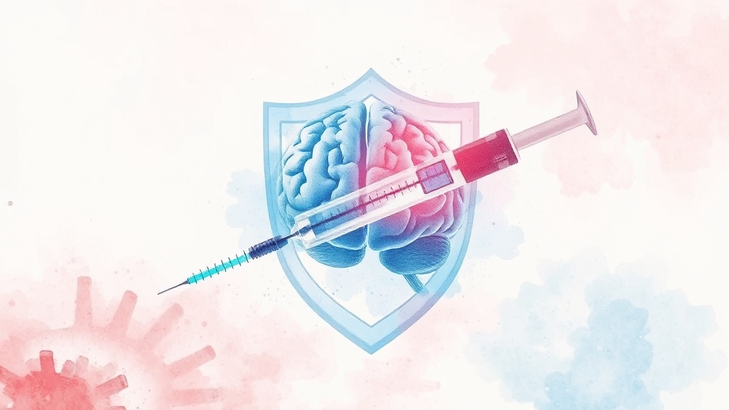 독감 예방접종, 뇌졸중 예방 효과 (watercolor 스타일)