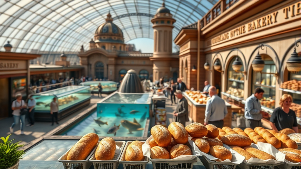 홍종흔 베이커리 매장 정보 (위치, 분위기) (realistic 스타일)