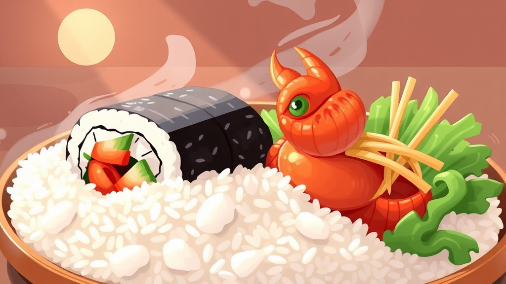 밥 종류 아침 식사 레시피 (illustration 스타일)