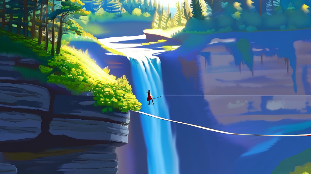 재인폭포 전설: 슬픈 이야기와 함께하는 폭포 탐방 (realistic 스타일)