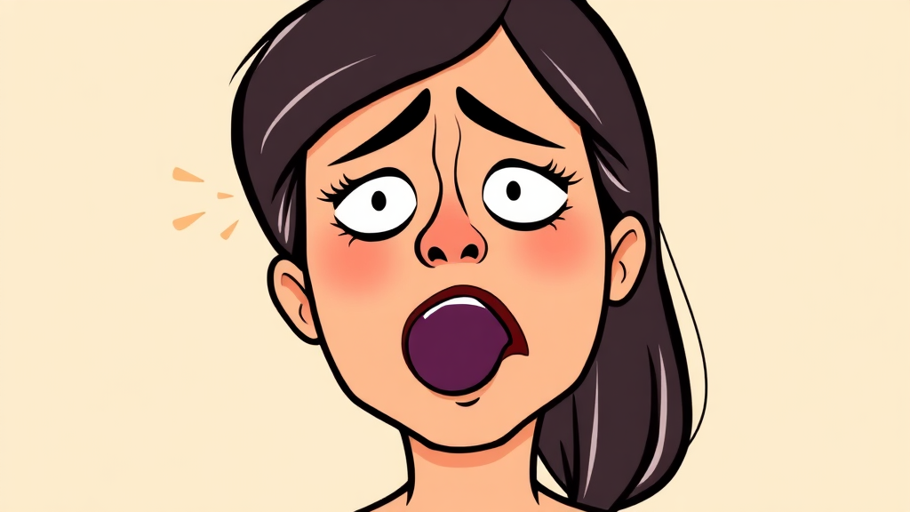 목 이물감의 다양한 증상 (cartoon 스타일)