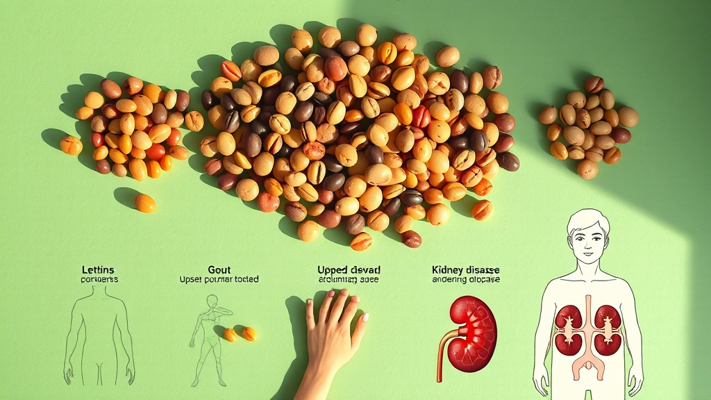 렌틸콩 부작용 & 주의사항 (realistic 스타일)
