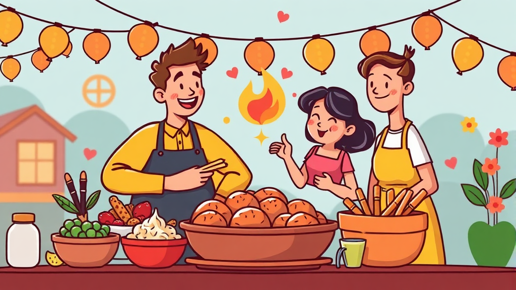 답례품 종류 및 특징 (cartoon 스타일)