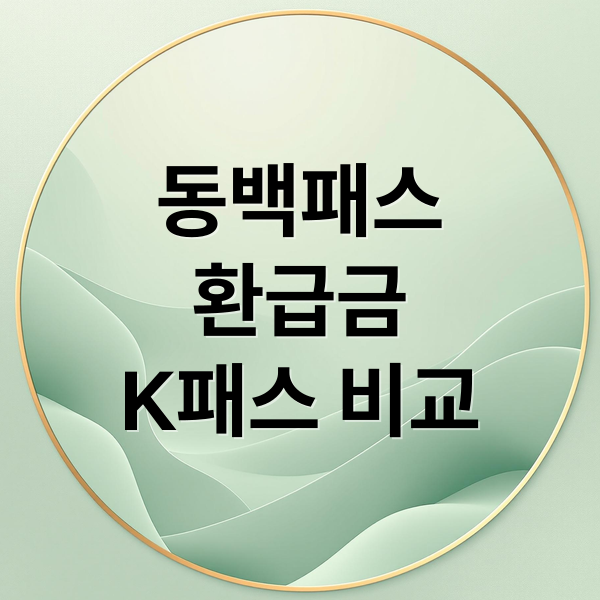 동백패스
환급금
K패스 비교 (동백패스 K패스 환급 신청방법 총정리)