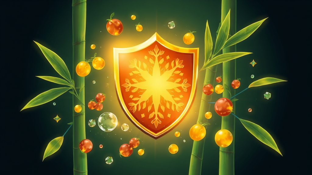 면역 관리를 위한 핵심 성분 분석 (illustration 스타일)