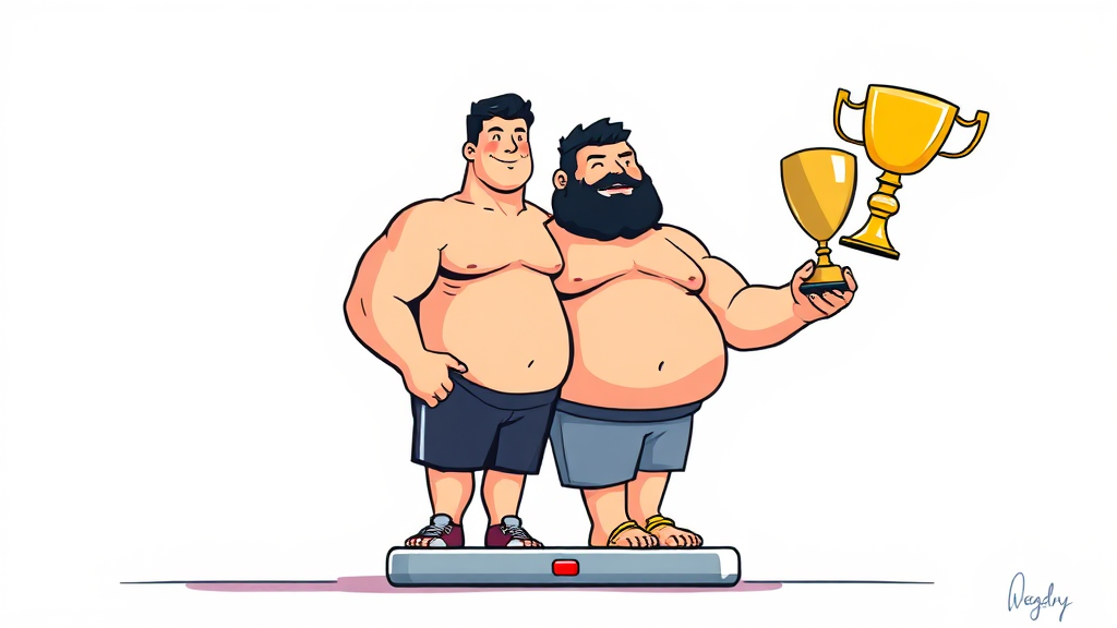 체중 감량 효과 비교 (illustration 스타일)