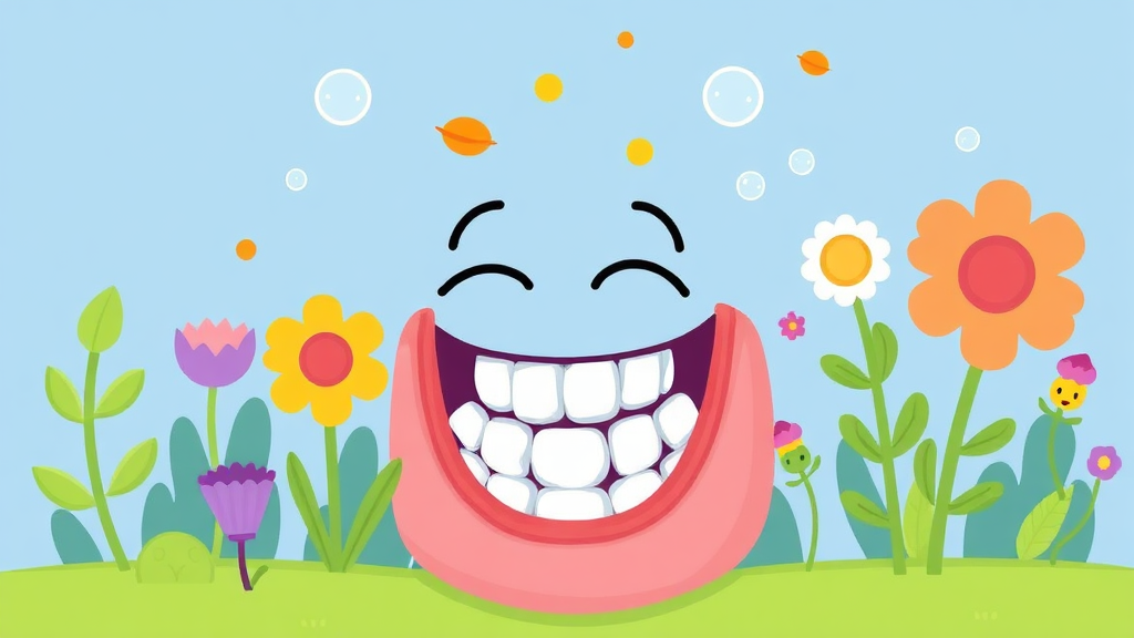 M18, 입 속 건강 지킴이 (cartoon 스타일)