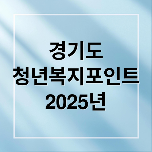 경기도
청년복지포인트
2025년 (경기도 청년복지포인트)