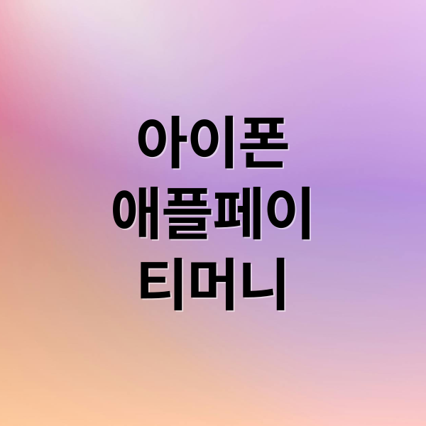아이폰 애플페이 티머니