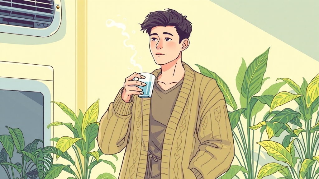 냉방병 예방, 생활 습관이 중요! (illustration 스타일)