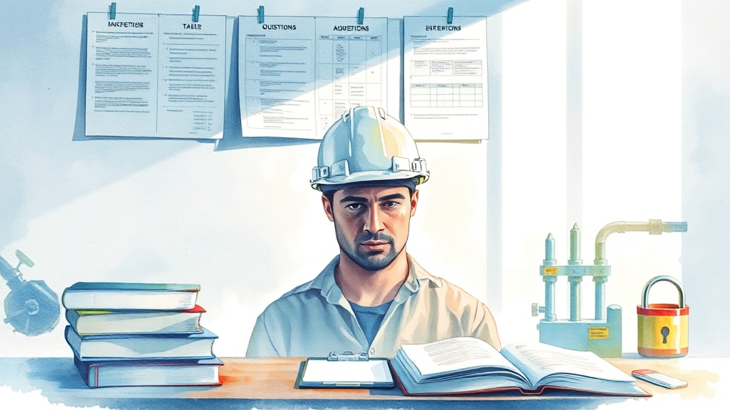 산업안전기사 시험: 과목, 준비 방법, 합격 전략 (watercolor 스타일)