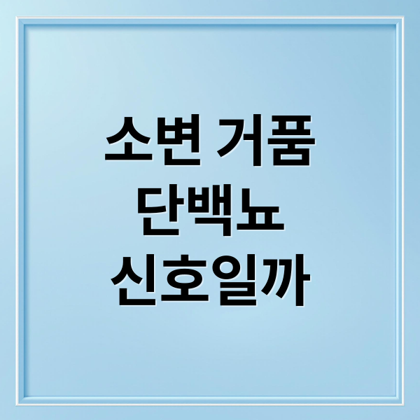 소변 거품
단백뇨
신호일까 (소변 거품 요단백 신장 이상)