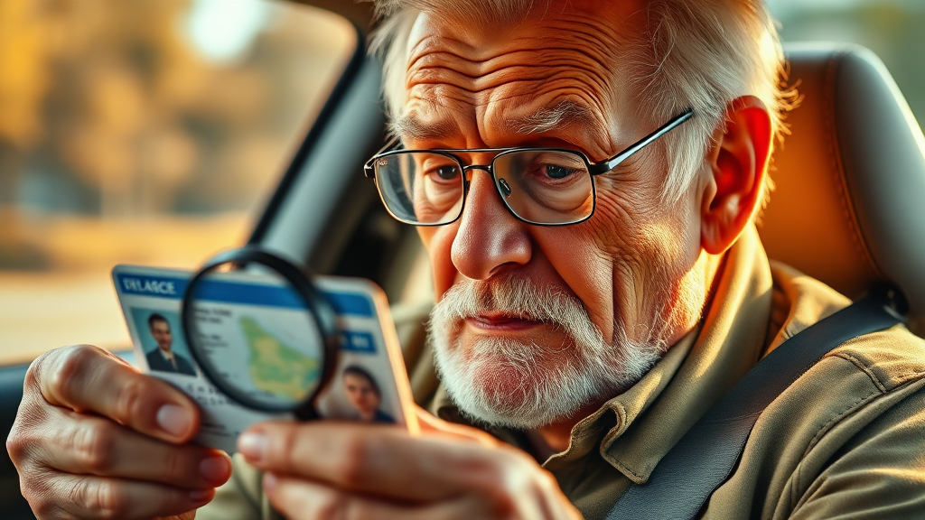 75세 이상 면허 갱신, 어렵지 않아요! (realistic 스타일)