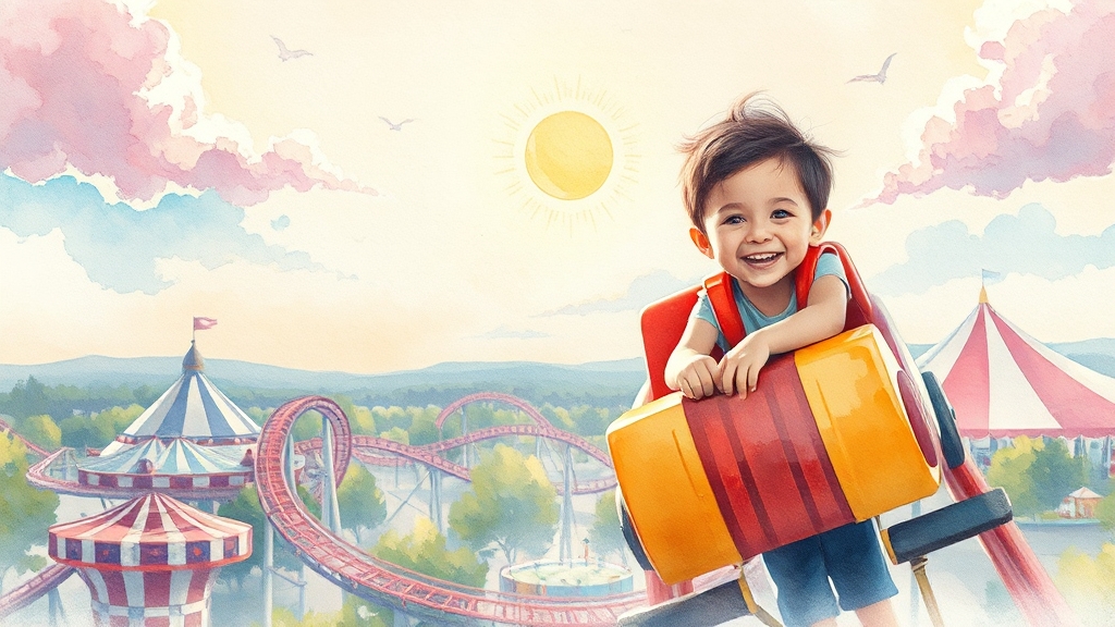 놀이동산 꿈: 상황별 길흉몽 (watercolor 스타일)