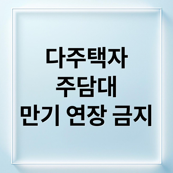 다주택자
주담대
만기 연장 금지 (다주택자 수도권 주담대 연장 금지)