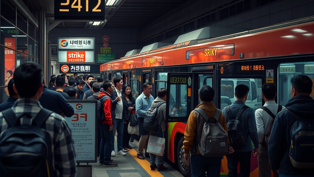 파업 진행 상황 실시간 업데이트 (realistic 스타일)