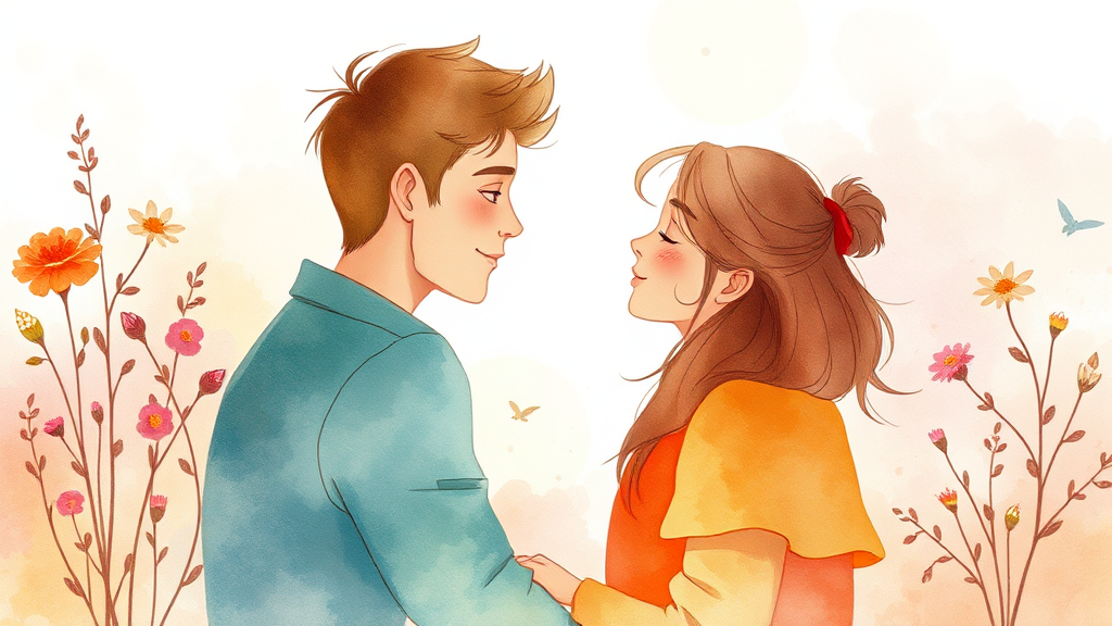 관계의 시작: 친구와 연인, ‘괜찮은 사람’을 찾는 여정 (watercolor 스타일)
