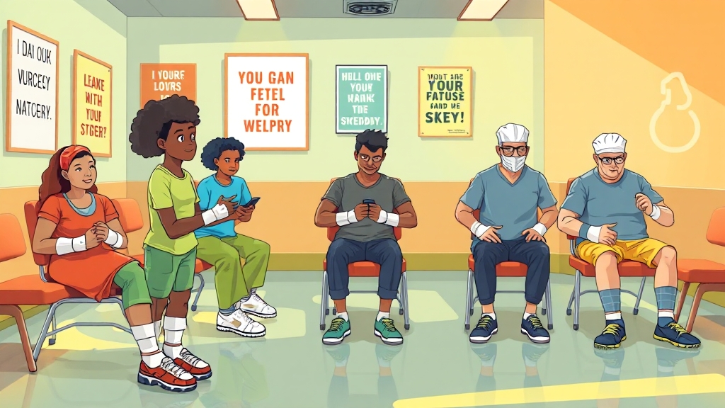 수술 후 관리 및 회복 (cartoon 스타일)