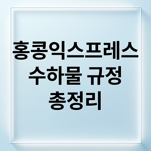홍콩익스프레스수하물 규정총정리 (홍콩익스프레스 수하물 규정)