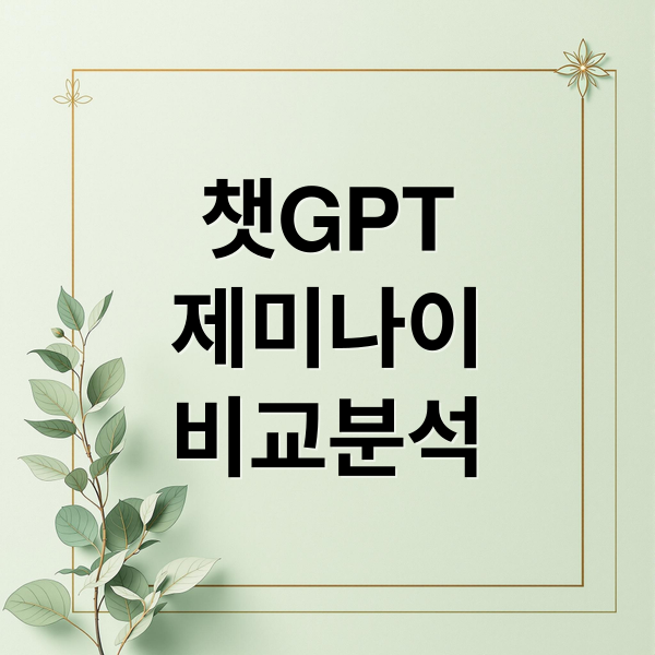 챗GPT
제미나이
비교분석 (하나만 써야 한다면? ChatGPT냐 제미나이냐, 용도별 최종 선택 가이드)