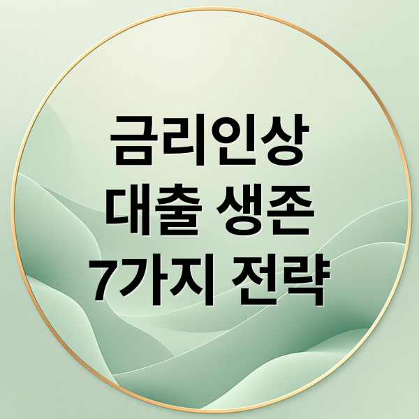 금리인상
대출 생존
7가지 전략 (금리 인상기 대출 대응)