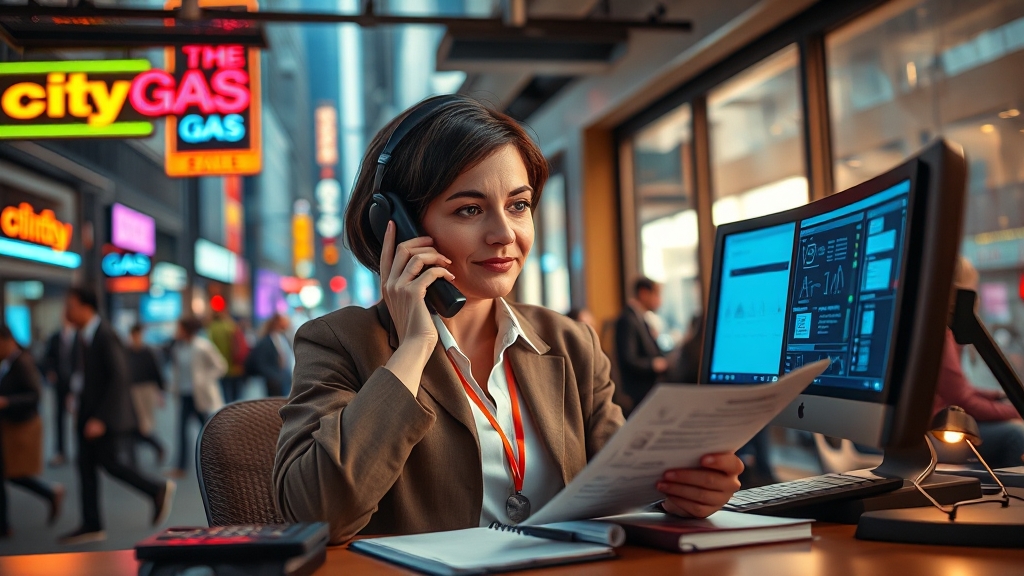 상담원 연결 팁 (realistic 스타일)