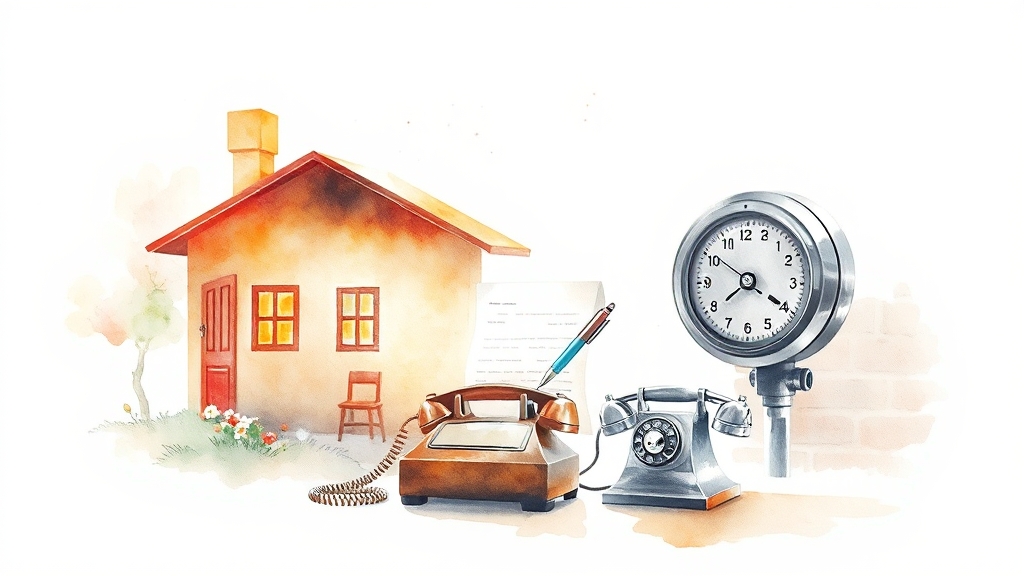 전입·전출 시 가스 사용 안내 (watercolor 스타일)