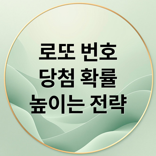 로또 번호
당첨 확률
높이는 전략 (로또 번호 추천)